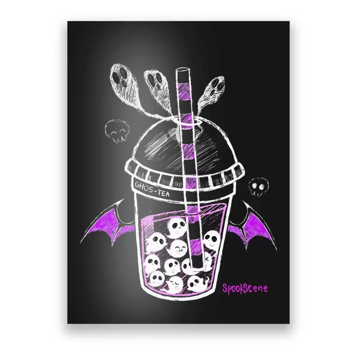 Spookscene Ghos Tea Spooky Boba Emo Goth Alt Purple Poster