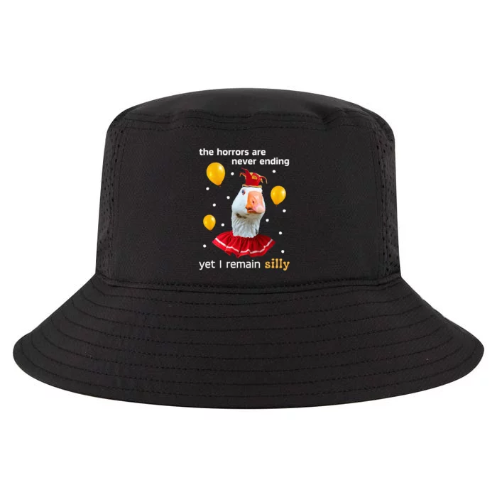 Silly Goose The Horrors Are Never Ending Yet I Remain Silly Cool Comfort Performance Bucket Hat