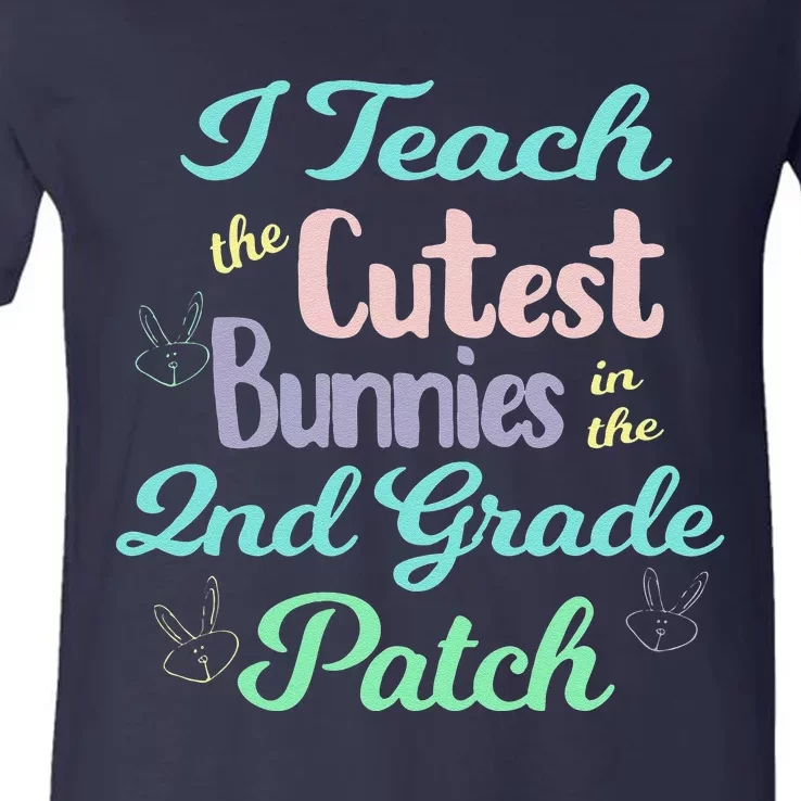 Second Grade Teacher For Spring And Easter V-Neck T-Shirt