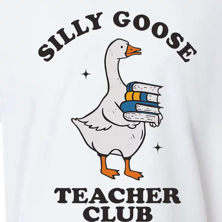 Silly Goose Teacher Club Funny Silly Teacher Sueded Cloud Jersey T-Shirt