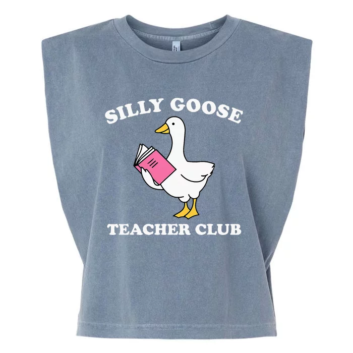 Silly Goose Teacher Club Back To School Teacher Silly Goose Garment-Dyed Women's Muscle Tee