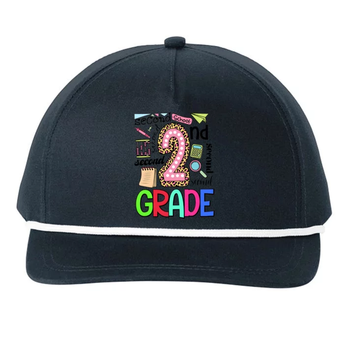 Second Grade Teacher 2nd Grade Back To School Snapback Five-Panel Rope Hat