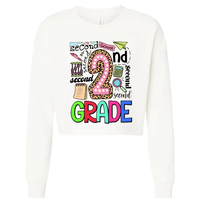 Second Grade Teacher 2nd Grade Back To School Cropped Pullover Crew