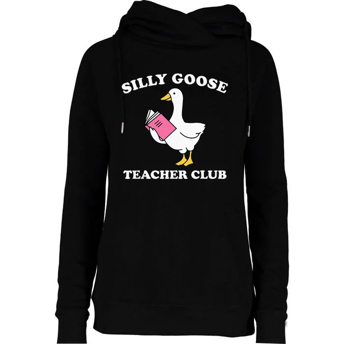 Silly Goose Teacher Club Back To School Teacher Silly Goose Womens Funnel Neck Pullover Hood