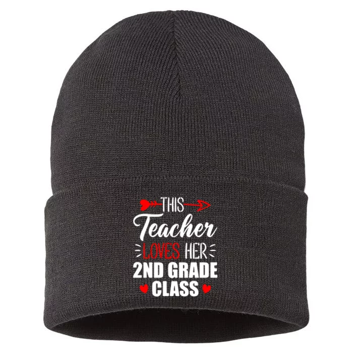 Second Grade Teacher This Teacher Loves Her 2nd Grade Class Gift Sustainable Knit Beanie