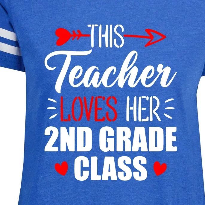 Second Grade Teacher This Teacher Loves Her 2nd Grade Class Gift Enza Ladies Jersey Football T-Shirt