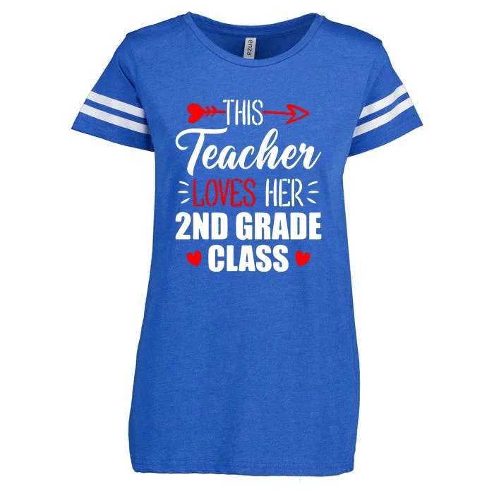 Second Grade Teacher This Teacher Loves Her 2nd Grade Class Gift Enza Ladies Jersey Football T-Shirt