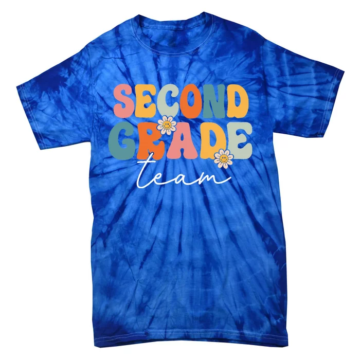 Second Grade Team Retro Groovy Back To School 2nd Grade Tie-Dye T-Shirt