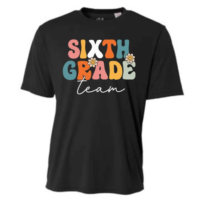 Sixth Grade Team Retro Groovy Back To School 6th Grade Cooling Performance Crew T-Shirt