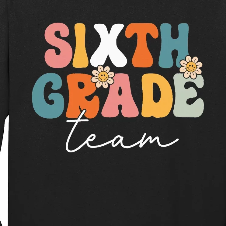 Sixth Grade Team Retro Groovy Back To School 6th Grade Long Sleeve Shirt