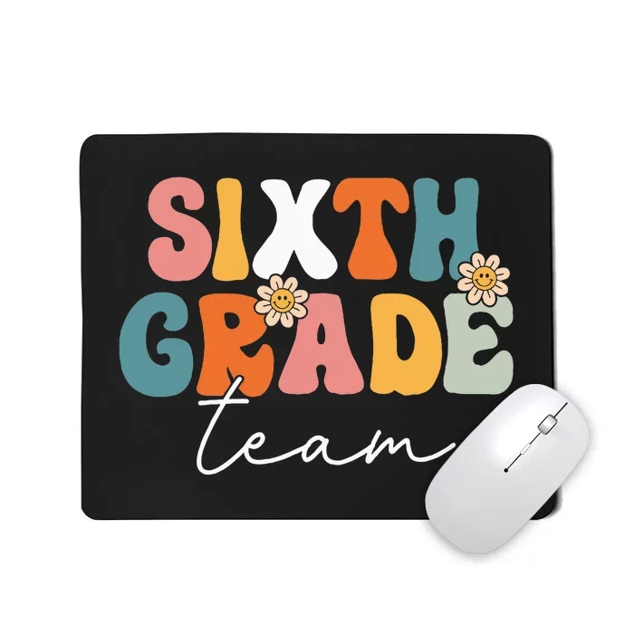 Sixth Grade Team Retro Groovy Back To School 6th Grade Mousepad