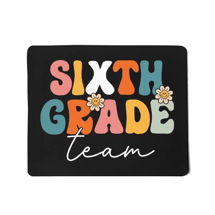 Sixth Grade Team Retro Groovy Back To School 6th Grade Mousepad