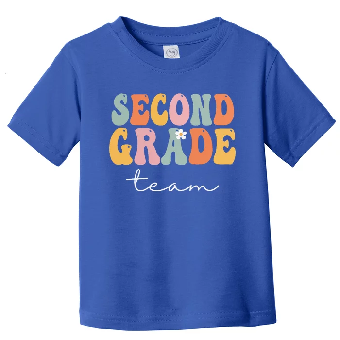 Second Grade Team Retro Groovy Vintage First Day Of School Toddler T-Shirt