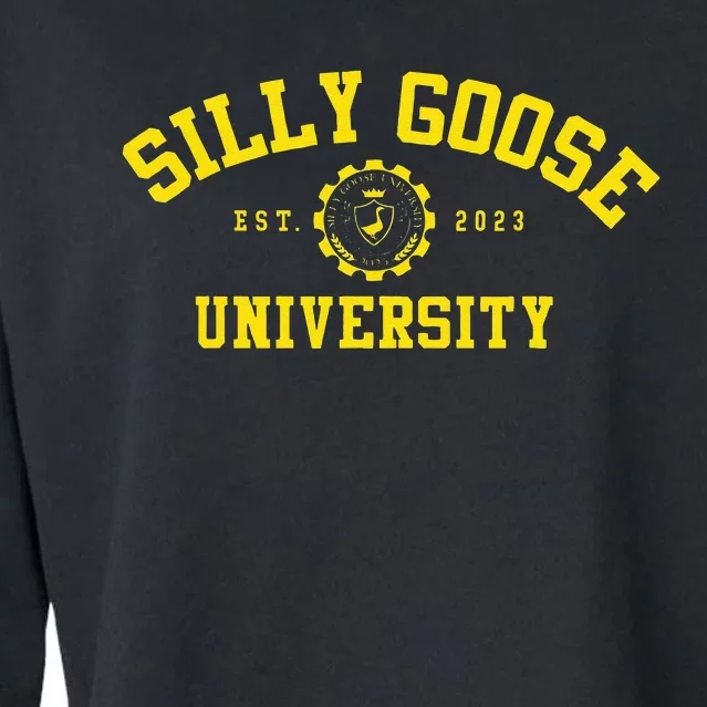 Silly Goose University For Men & Women Funny And Cute Cropped Pullover Crew