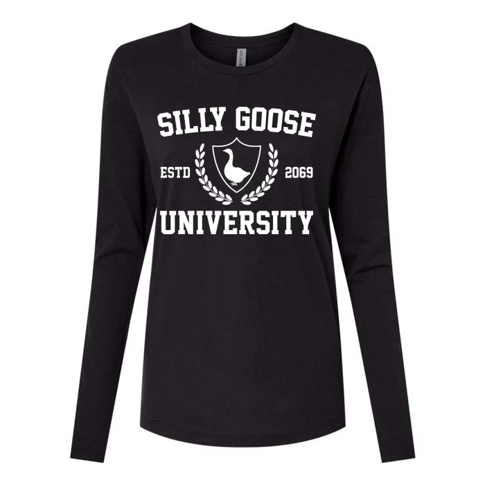 Silly Goose University Womens Cotton Relaxed Long Sleeve T-Shirt