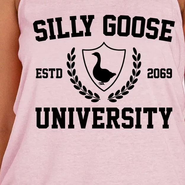 Silly Goose University Women's Knotted Racerback Tank