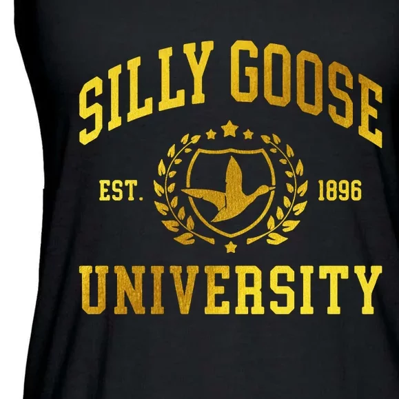 Silly Goose University Meme Funny Ladies Essential Flowy Tank