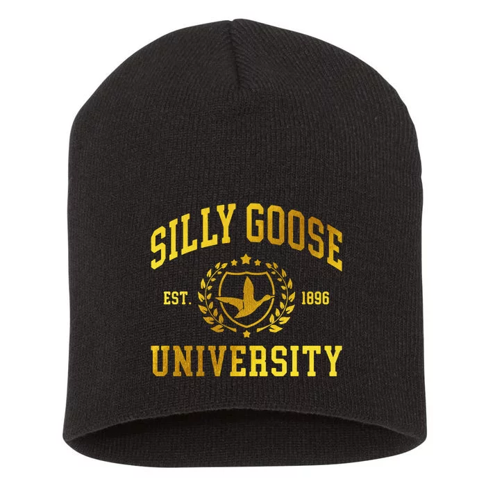 Silly Goose University Meme Funny Short Acrylic Beanie