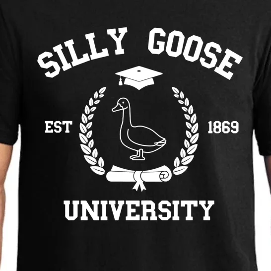 Silly Goose University Funny Bird Lover Silly Goose Meme Pajama Set