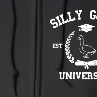 Silly Goose University Funny Bird Lover Silly Goose Meme Full Zip Hoodie