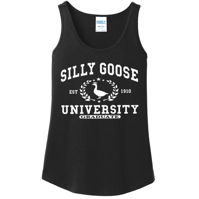 Silly Goose University Funny Goose On The Loose Funny Saying Ladies Essential Tank