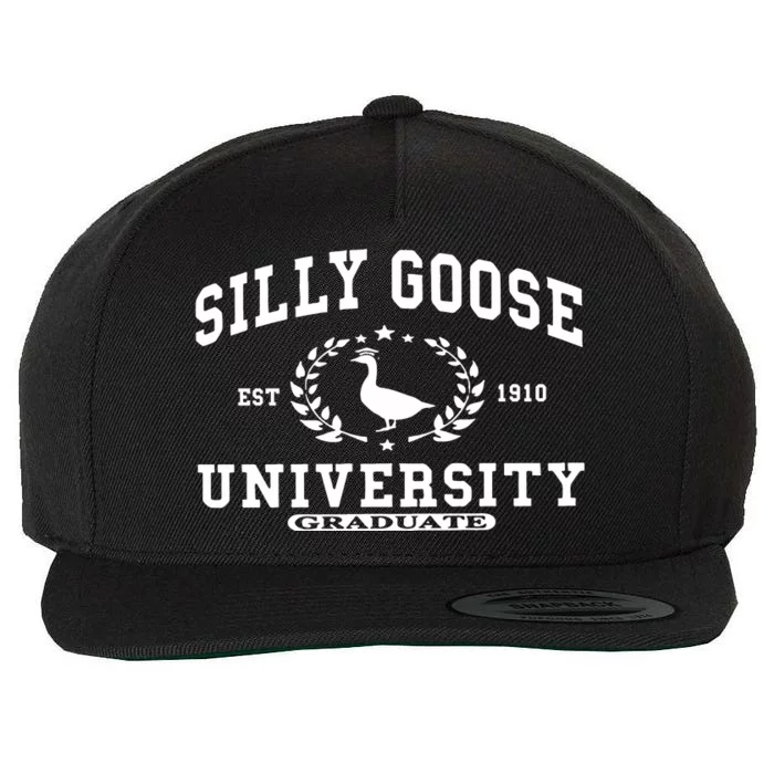 Silly Goose University Funny Goose On The Loose Funny Saying Wool Snapback Cap