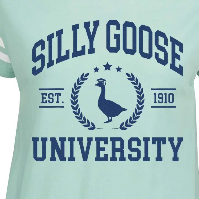 Silly Goose University Funny Goose On The Loose Funny Saying Enza Ladies Jersey Football T-Shirt