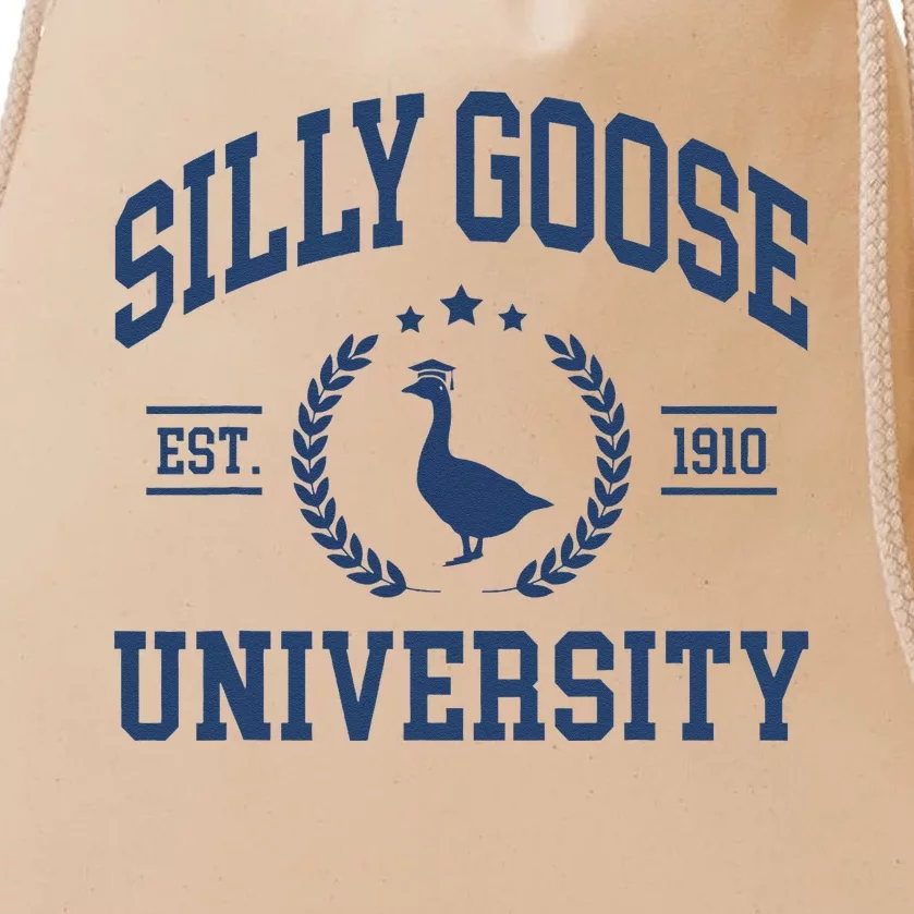 Silly Goose University Funny Goose On The Loose Funny Saying Drawstring Bag