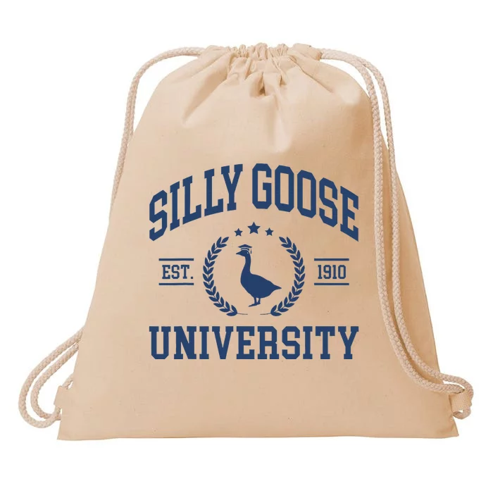 Silly Goose University Funny Goose On The Loose Funny Saying Drawstring Bag