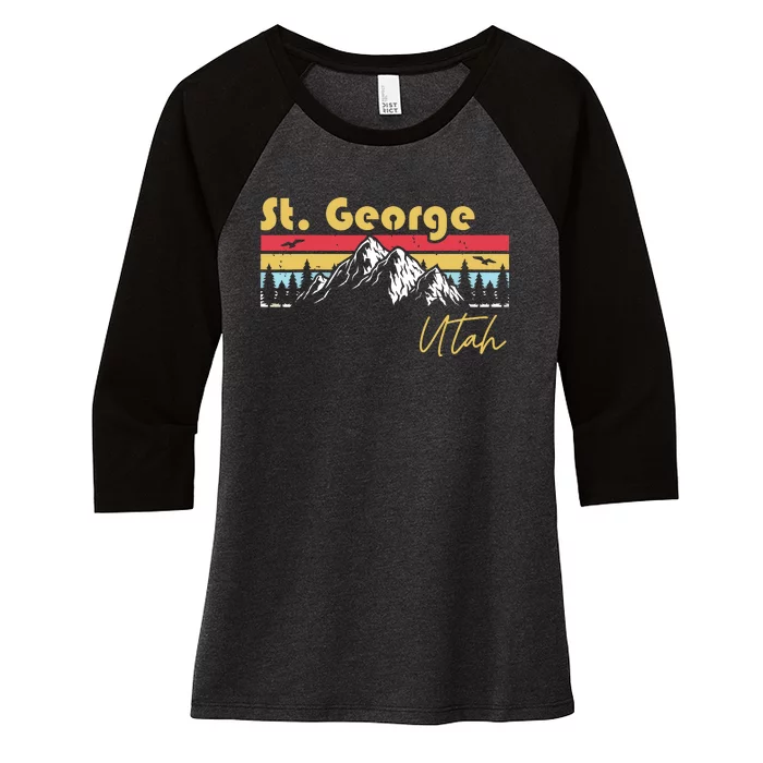 St George Utah Roots Hometown Vintage Home State Pride Women's Tri-Blend 3/4-Sleeve Raglan Shirt