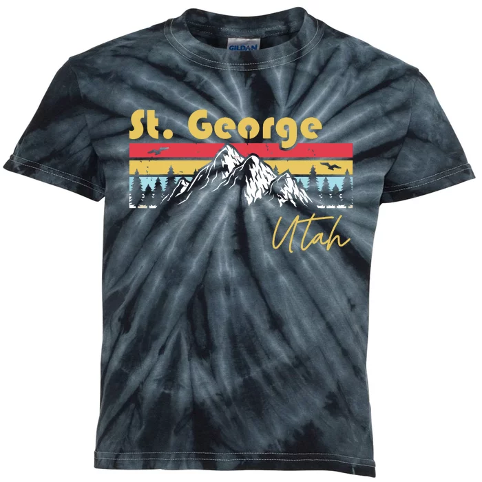 St George Utah Roots Hometown Vintage Home State Pride Kids Tie-Dye T-Shirt