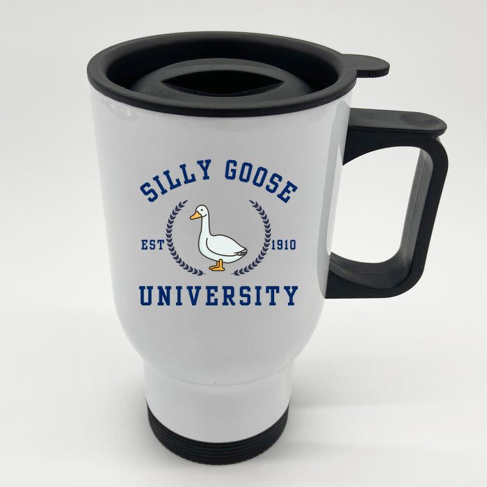 Silly Goose University Front & Back Stainless Steel Travel Mug