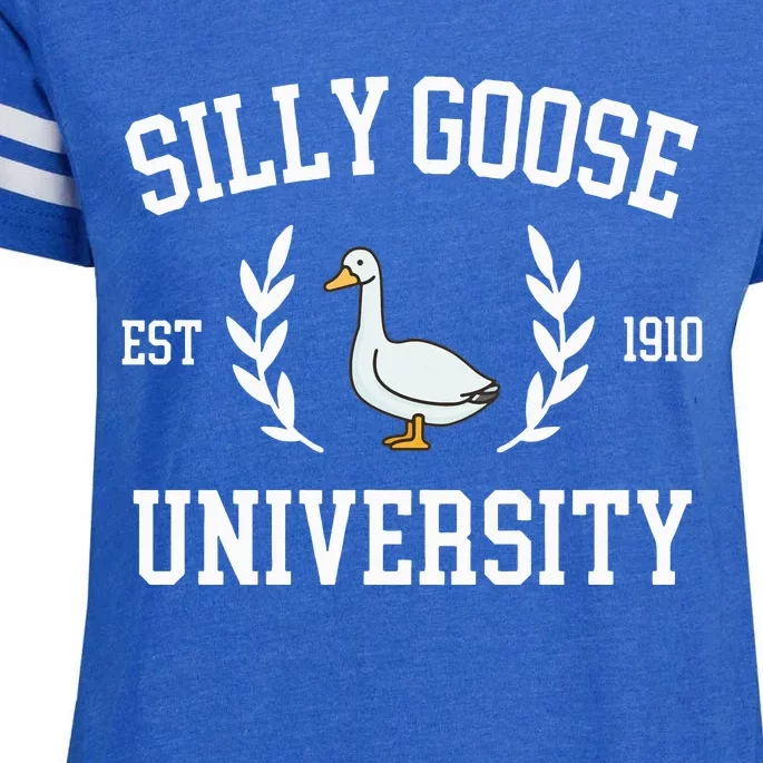 Silly Goose University Funny Goose Meme Costume Enza Ladies Jersey Football T-Shirt