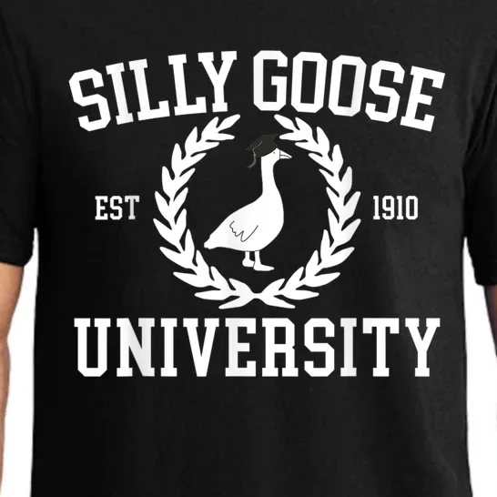 Silly Goose University Silly Goose Funny Meme School Bird Pajama Set