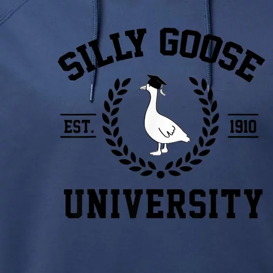 Silly Goose University Silly Goose Funny Meme School Bird Performance Fleece Hoodie