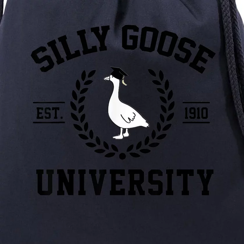 Silly Goose University Silly Goose Funny Meme School Bird Drawstring Bag