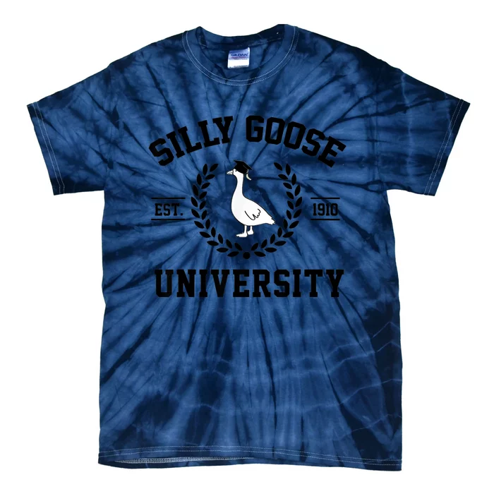 Silly Goose University Silly Goose Funny Meme School Bird Tie-Dye T-Shirt