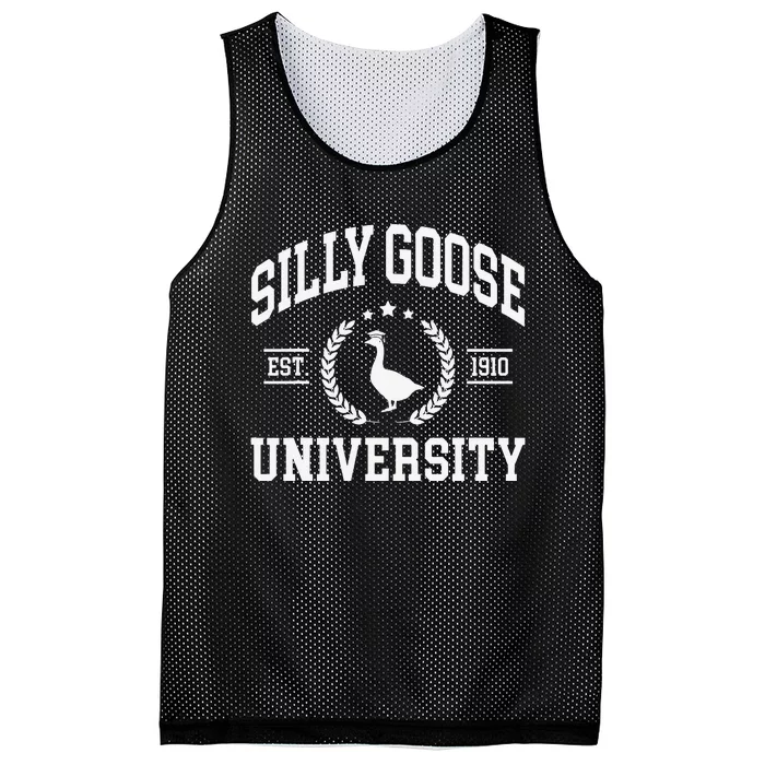 Silly Goose University Funny Goose On The Loose Funny Saying Mesh Reversible Basketball Jersey Tank