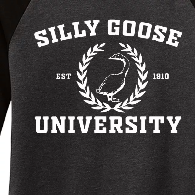 Silly Goose University Funny Meme Women's Tri-Blend 3/4-Sleeve Raglan Shirt