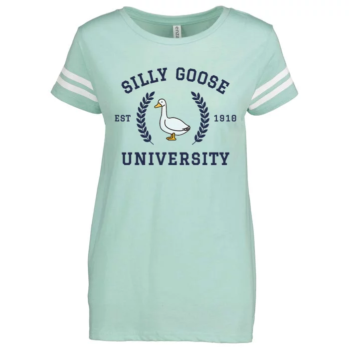 Silly Goose University Funny Silly Goose Enza Ladies Jersey Football T-Shirt