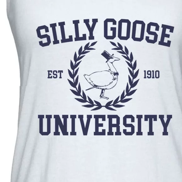 Silly Goose University Funny Silly Goose Meme Bird Lover Ladies Essential Flowy Tank