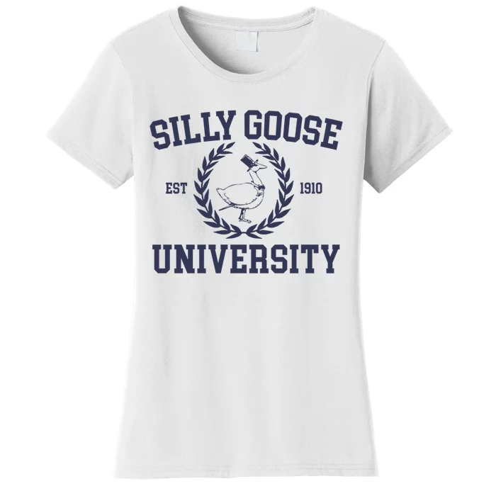 Silly Goose University Funny Silly Goose Meme Bird Lover Women's T-Shirt