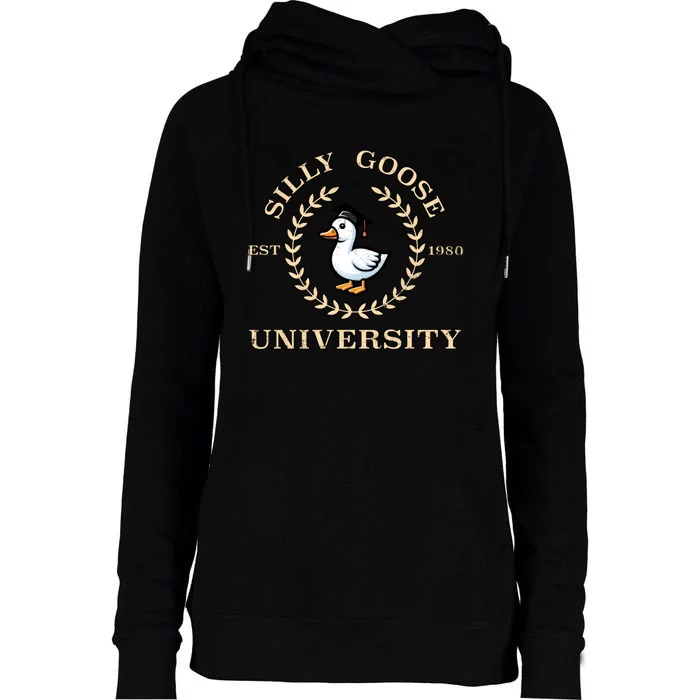 Silly Goose University Gift Womens Funnel Neck Pullover Hood