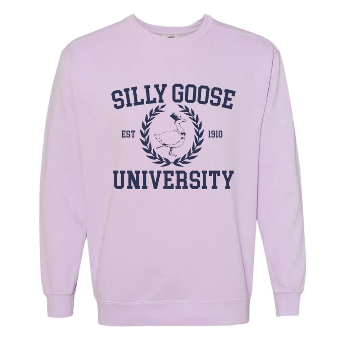 Silly Goose University Silly Goose Meme Clothing Garment-Dyed Sweatshirt