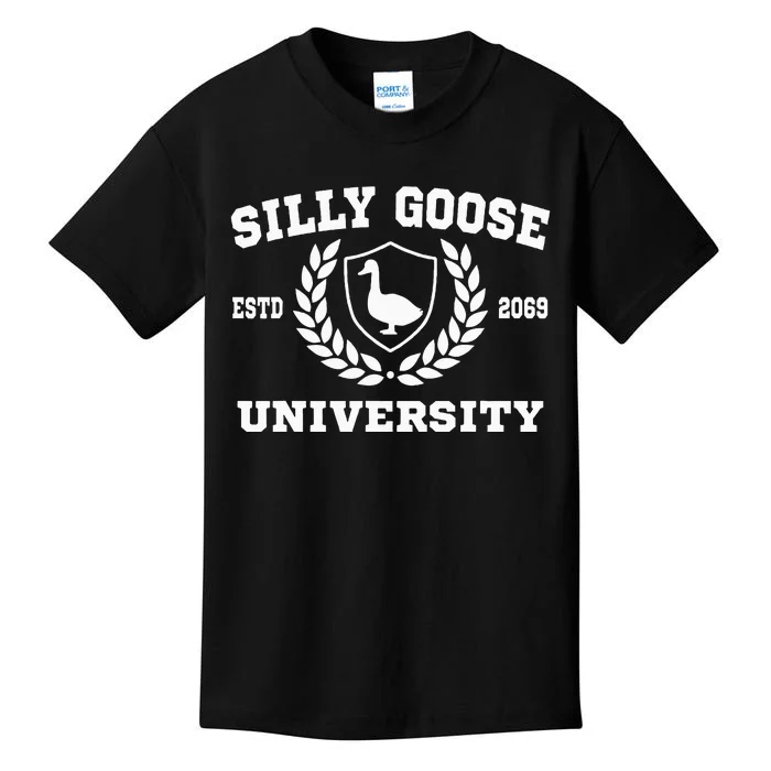 Silly Goose University Funny Meme Kids T-Shirt