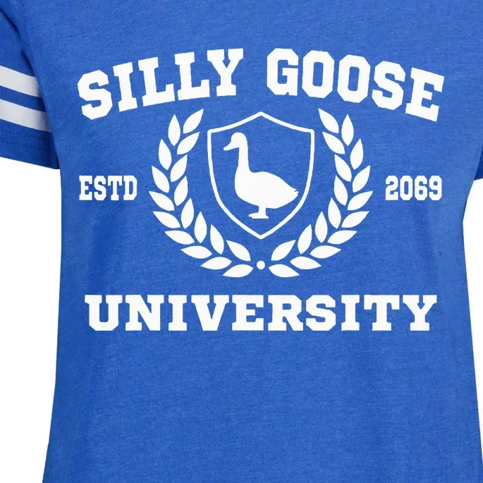 Silly Goose University Funny Meme Enza Ladies Jersey Football T-Shirt