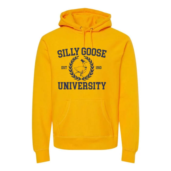 Silly Goose University Funny Silly Goose Meme Bird Lover Premium Hoodie