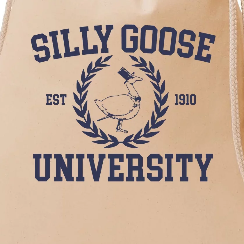 Silly Goose University Funny Silly Goose Meme Bird Lover Drawstring Bag