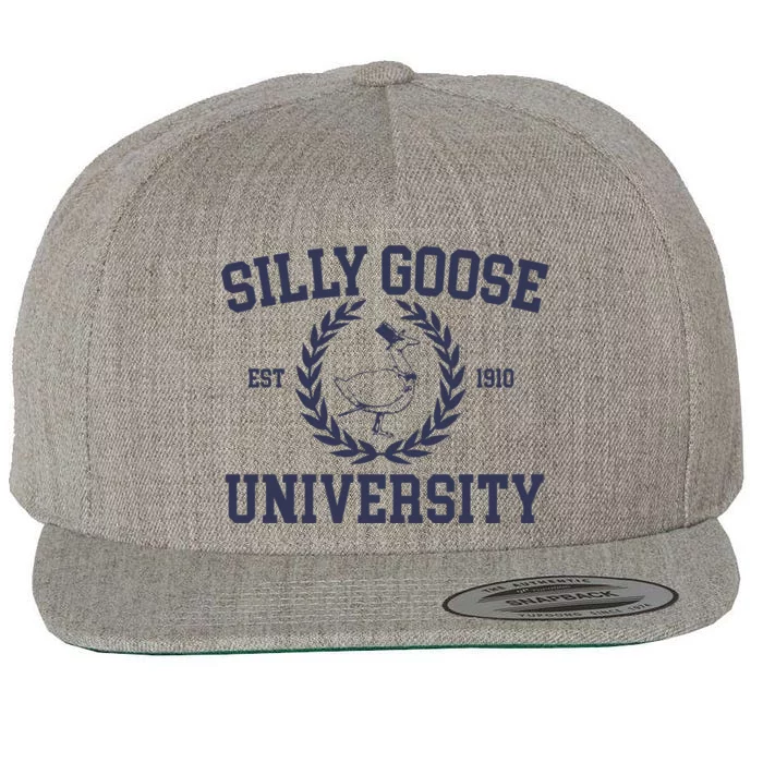 Silly Goose University Funny Silly Goose Meme Bird Lover Wool Snapback Cap