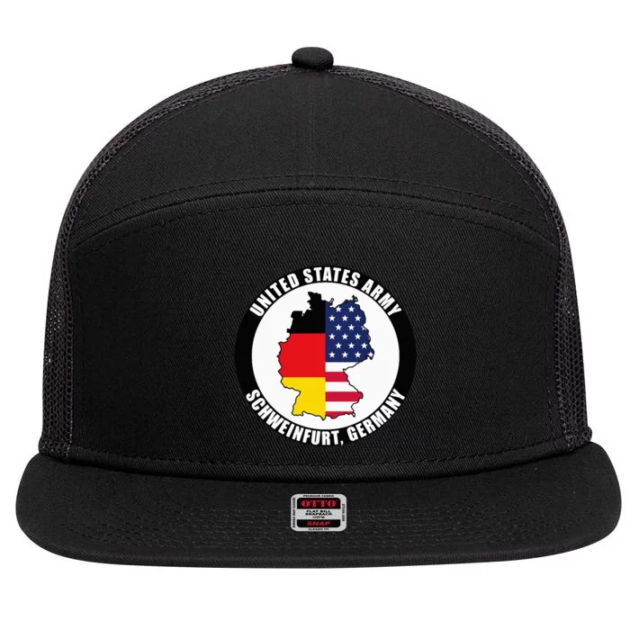 Schweinfurt Germany United States Army Military Veteran Gift 7 Panel Mesh Trucker Snapback Hat